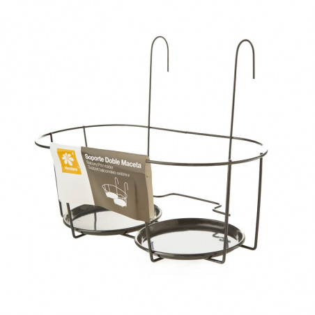 SOPORTE DOBLE 40X23X21CM NEGRO