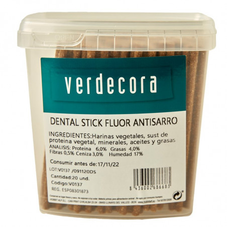 SNACK DENTAL FLUOR 20UDS VERDECORA