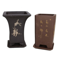 MACETA BARRO CASCADA JAPONESA 12CM CON PLATO