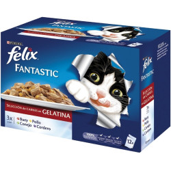 FELIX FANTASTIC SELECCION DE CARNES EN GELATINA 12X100GR