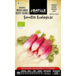 SEMILLAS ECOLOGICAS RABANITO MEDIO LARGO PUNTA BLANCA