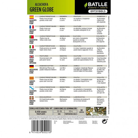 SEMILLAS ALCACHOFA GREEN GLOBE