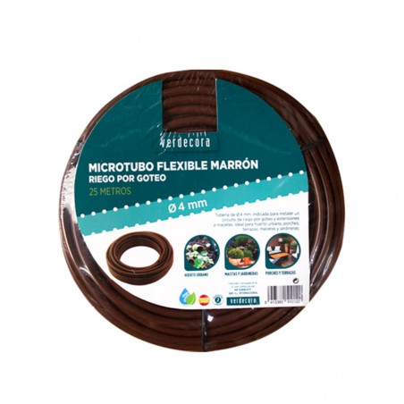 MICROTUBO FLEXIBLE MARRON 4MMX25M VERDECORA