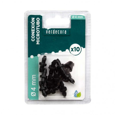 CONEXIÓN MICROTUBO 4 MM. - 10 UDS. VERDECORA