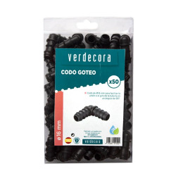 CODO GOTEO 16MM 50UD VERDECORA