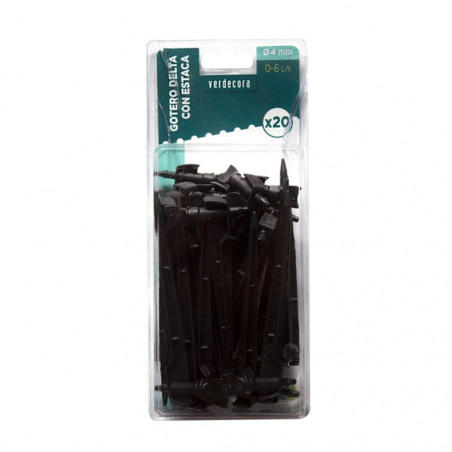 GOTERO CON ESTACA DELTA DE 0 A 6 L/H 20UD VERDECORA