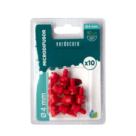 MICRODIFUSOR 180Âº 90 L/H 10 UD ROJO VERDECORA