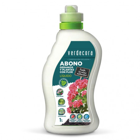 ABONO PLANTAS CON FLOR Y GERANIOS 1L VERDECORA
