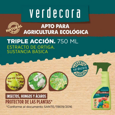 PISTOLA TRIPLE ACCIÓN AGRICULTURA ECOLÓGICA 750ML VERDECORA