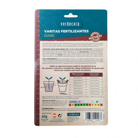 VARITAS FERTILIZANTES DE GUANO VERDECORA 20UDS