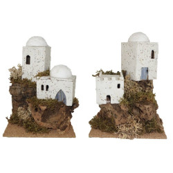 PUEBLO MORO CON LUZ 11X17X11CM