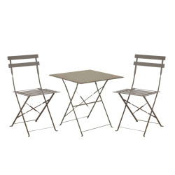 COMEDOR MERE CUADRADO GRIS CLARO 3 PIEZAS