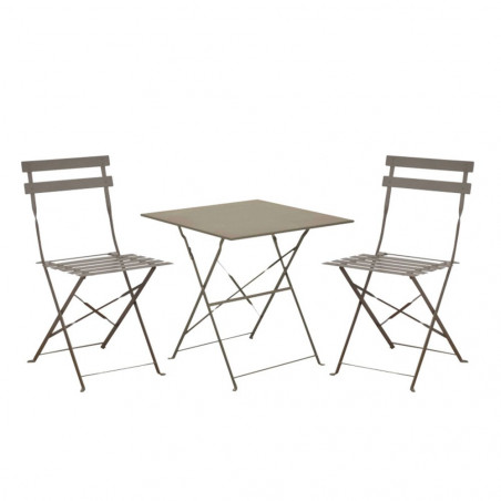 COMEDOR MERE CUADRADO GRIS CLARO 3 PIEZAS