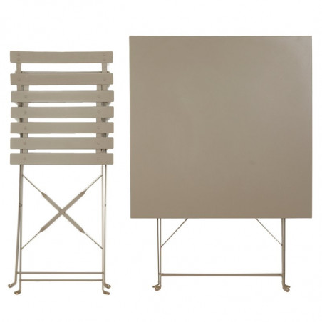 COMEDOR MERE CUADRADO GRIS CLARO 3 PIEZAS