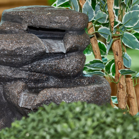 FUENTE CON ROCAS EN 2 CASCADAS 53CM.
