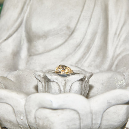 FUENTE BUDA SENTADO GRIS LUZ LED