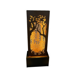 FUENTE SILUETA BOSQUE ACERO GALVANIZADO.