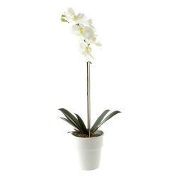 ORQUÍDEA PHALAENOPSIS ARTIFICIAL BLANCA EN MACETA 45CM