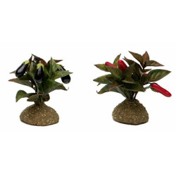 PIMIENTOS O BERENJENAS PLANTA 6CM ARTIFICIAL