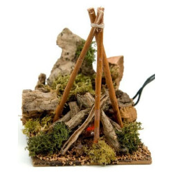 FOGATA CORCHO LUZ 12X12X15CM