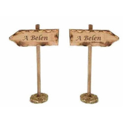 INDICADOR 'A BELEN' MADERA 11CM