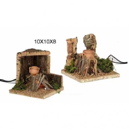 FOGATA RUSTICA LUZ 10X10X8CM