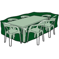 FUNDA CUBRE MESA Y SILLAS RECTANGULAR POLIESTER 325X205CM