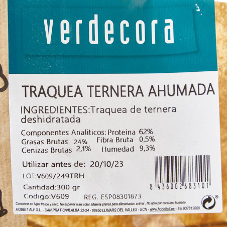 Snack bolsa de tráquea de ternera verdecora 300 gr