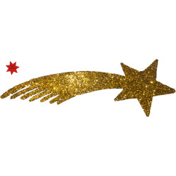 ESTRELLA FUGAZ ORO NAVIDAD 14CM