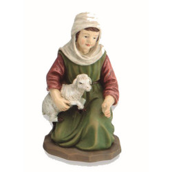 PASTORA CON OVEJA RESINA 11CM