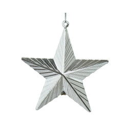 ESTRELLA PLATA CON ESCARCHA  9CM