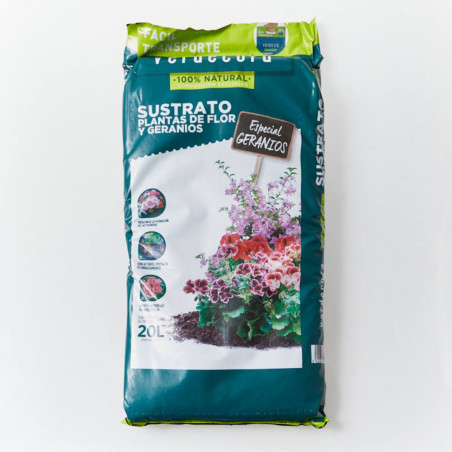 SUSTRATO PLANTAS DE FLOR Y GERANIOS 20L VERDECORA