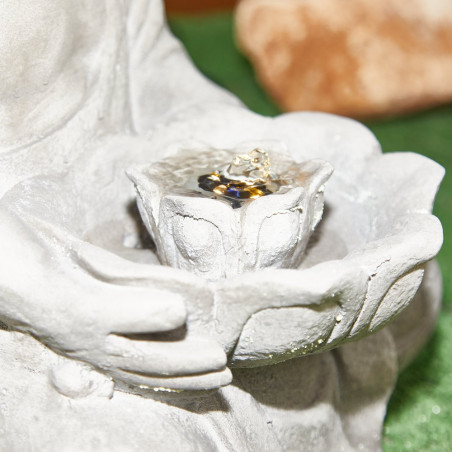 FUENTE EXTERIOR BUDA SENTADO CON LUZ.