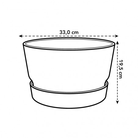 MACETA BOWL GRENVILLE NEGRO D33XH19CM