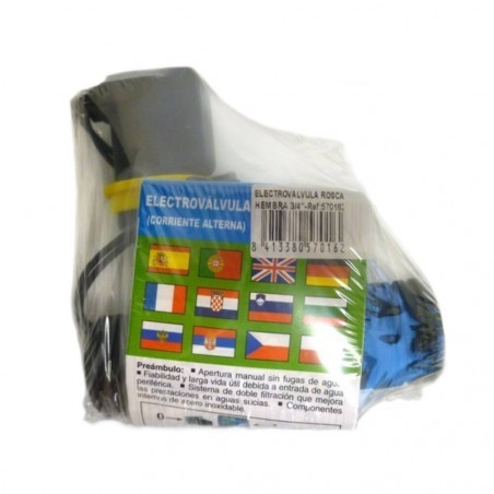 ELECTROVALVULA ROSCAS HEMBRA 3/4 PULGADAS