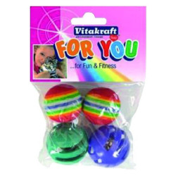 VITAKRAFT 2 BOLAS PLASTICO Y 2 BOLAS GOMA GATOS  4 unidades
