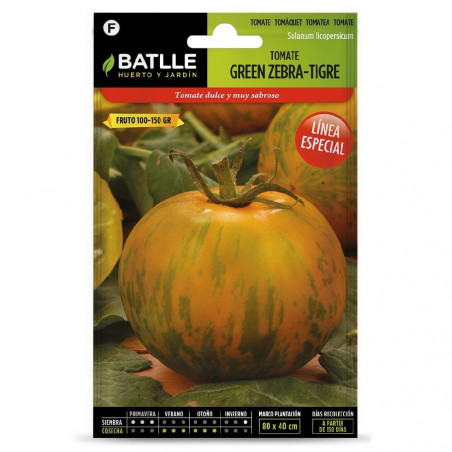 SEMILLAS TOMATE GREEN ZEBRA TIGRE