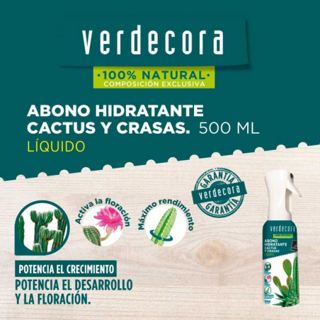 ABONO HIDRATANTE CACTUS Y CRASAS 500ML VERDECORA
