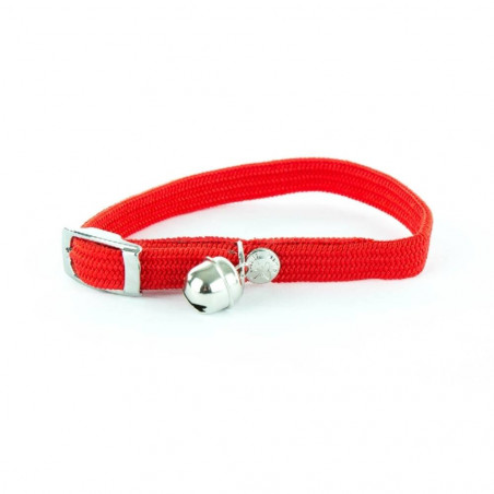 COLLAR GATO NYLON ELASTICO 30CM ROJO