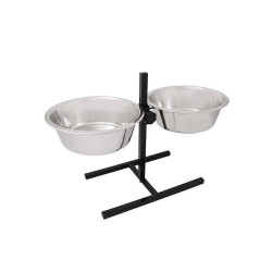 COMEDERO REGULABLE ACERO INOXIDABLE 2 X 2,8 LITROS