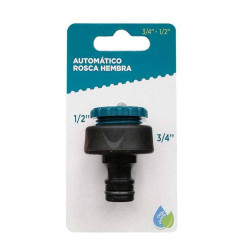 CONECTOR HEMBRA AUTOMATICO CON ROSCA MACHO 3/4" VERDECORA