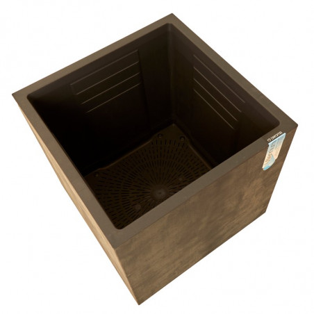 MACETA CUBO MILLENNIUM ANTRACITA CON RESERVA DE AGUA