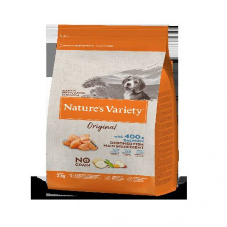 PIENSO PERRO NATURE'S VARIETY NO GRAIN JUNIOR SALMÓN 2KG