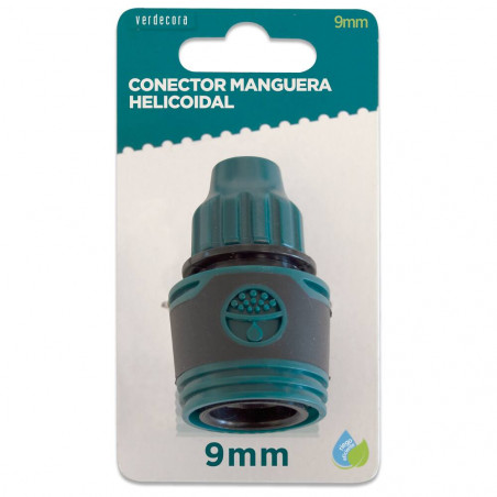 CONECTOR AUTO MANGUERA HELICOIDAL 9MM VERDECORA