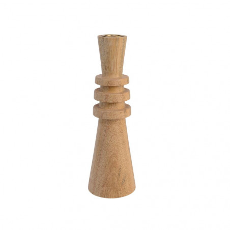 CANDELABRO MADERA 22CM