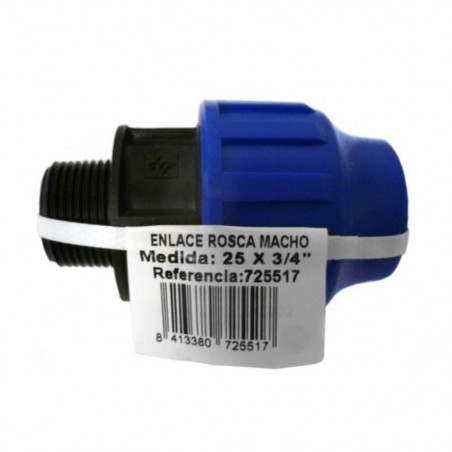 ENLACE ROSCA MACHO 25MM X3/4 PULGADAS.