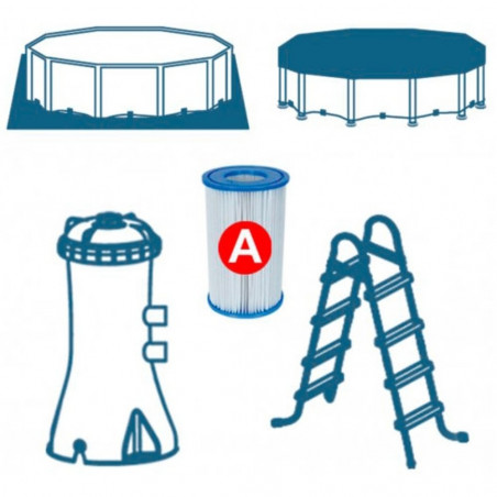 INTEX PISCINA TUBULAR CON BOMBA 457X122CM