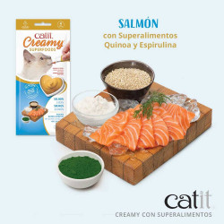 CATIT CREAMY SALMON/QUINOA 4X10GR