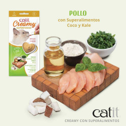 CATIT CREAMY POLLO-COCO-KALE 4X10GR