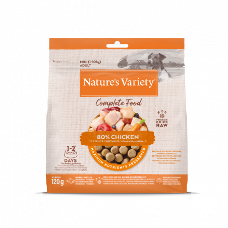 PIENSO LIOFILIZADO ADULT MINI POLLO 120GR NATURE'S VARIETY